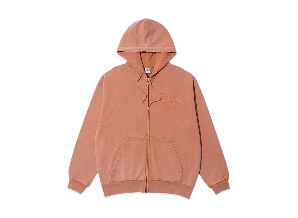 KEBOZ Efg Garment Sweat Full Zip Hoodie "Brown"