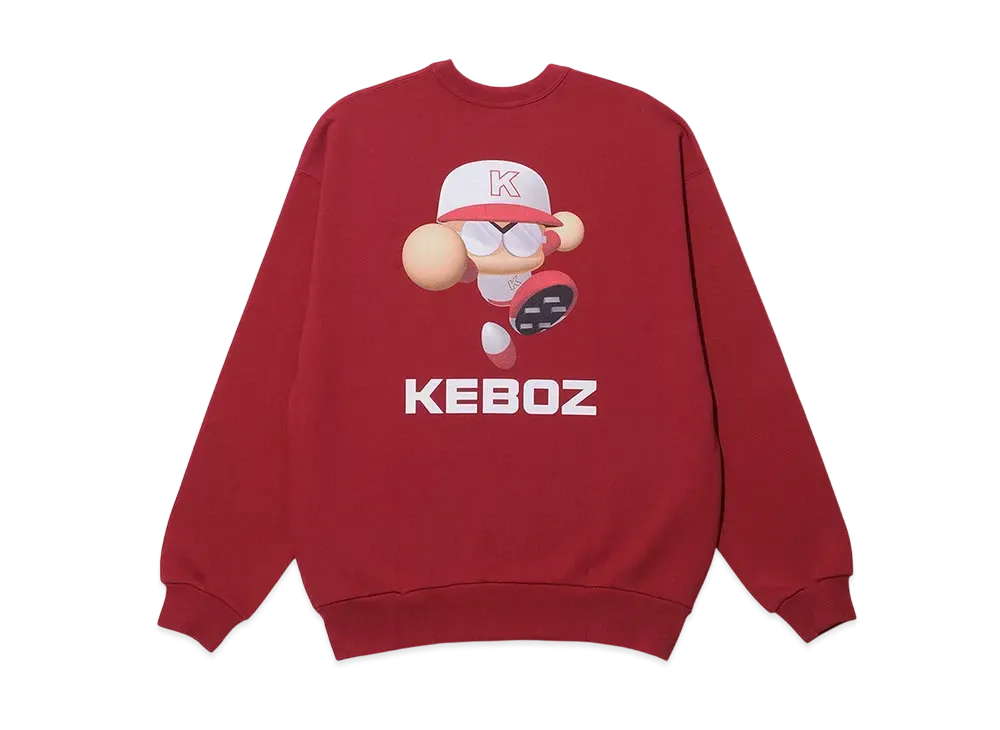 KEBOZ x Pawapuro Ay Sweat Crewneck "Crimson Red"