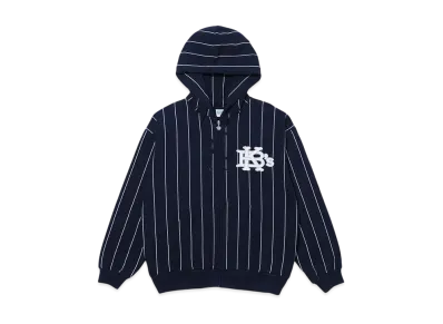 KEBOZ Stripe Sweat Full Zip Hoodie "Navy"