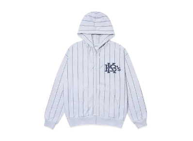 KEBOZ Stripe Sweat Full Zip Hoodie "Gray"