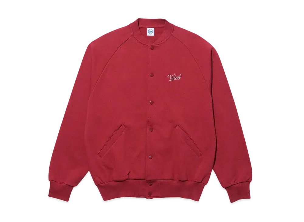 KEBOZ Bb Logo Sweat Varsity Jacket "Crimson Red"