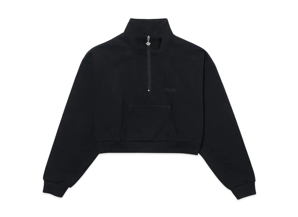 KEBOZ Dac Half Zip Cropped Sweat "Black"