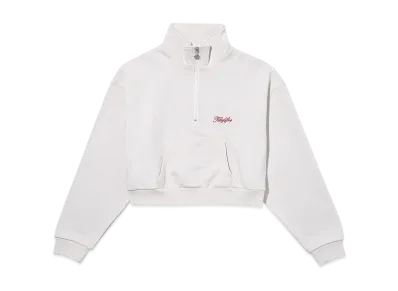 KEBOZ Dac Half Zip Cropped Sweat "Cream"