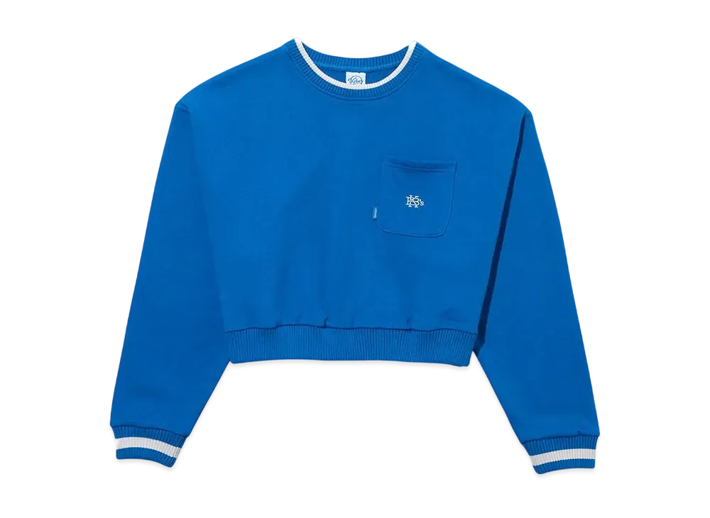 KEBOZ Small Efg Pocket Cropped Crewneck "Cerulean"