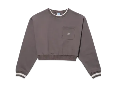 KEBOZ Small Efg Pocket Cropped Crewneck "Walnut"