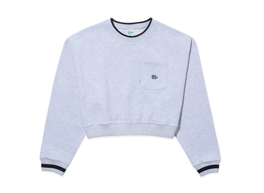 KEBOZ Small Efg Pocket Cropped Crewneck "Gray"