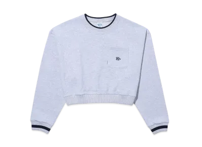 KEBOZ Small Efg Pocket Cropped Crewneck "Gray"