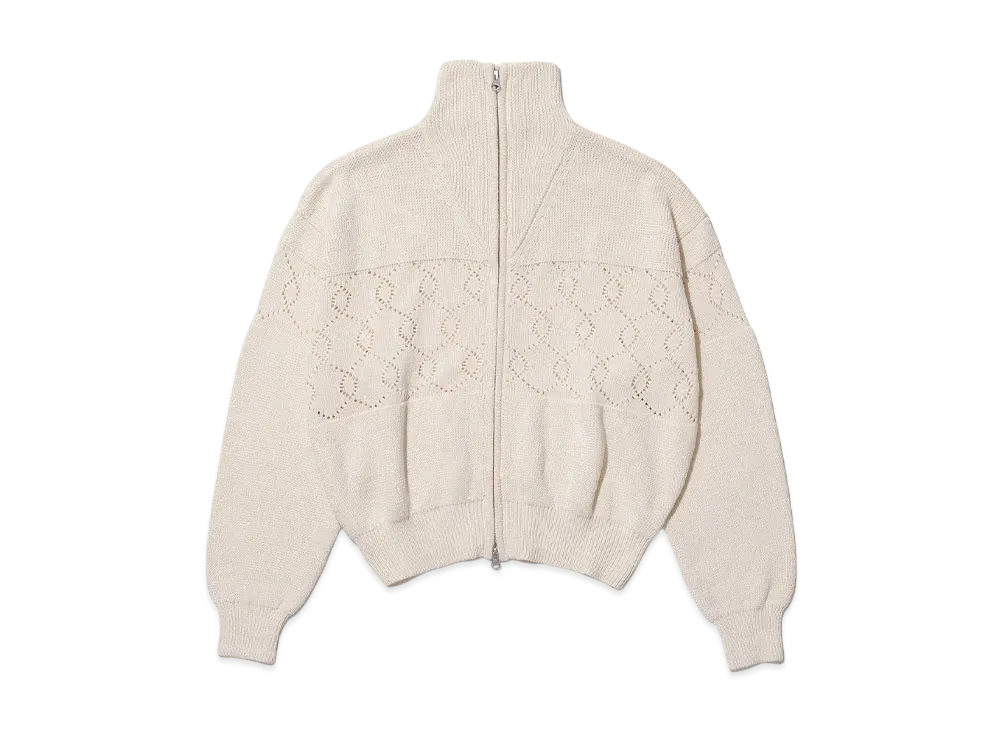 KEBOZ Ball Double Zip Knit Blouson "Ivory"