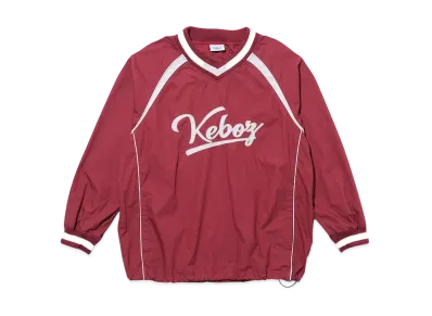 KEBOZ Cotton V Neck Pullover Jacket "Burgundy"