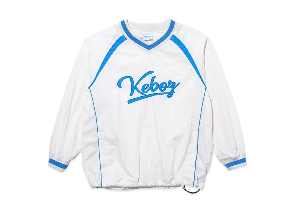 KEBOZ Cotton V Neck Pullover Jacket "White"