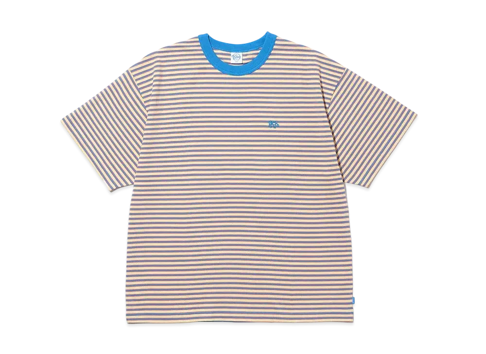 KEBOZ Multi Border S/S Tee "Blue/Cream"