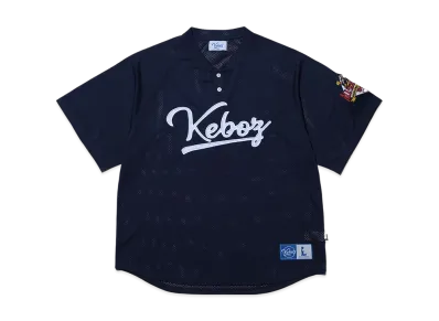 KEBOZ Icon Mesh Baseball Henley "Blue"