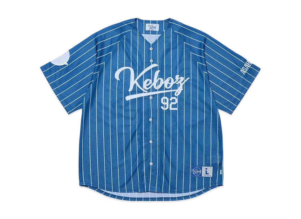 KEBOZ Mesh Stripe Baseball Jersey "Navy"