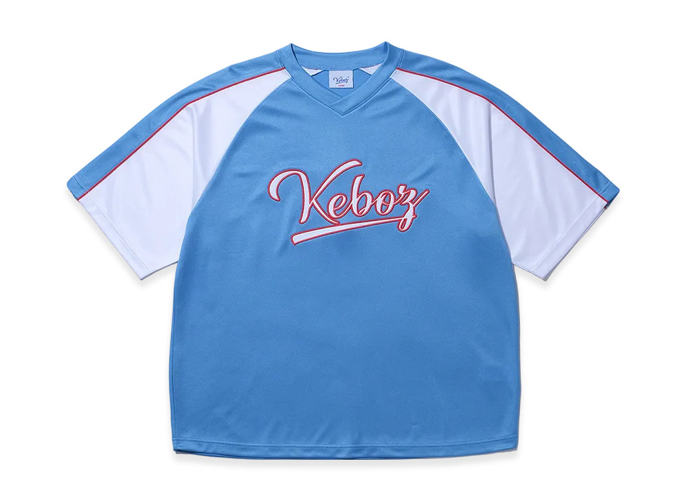 KEBOZ Icon V Neck Sports Tee "S.Blue/White"