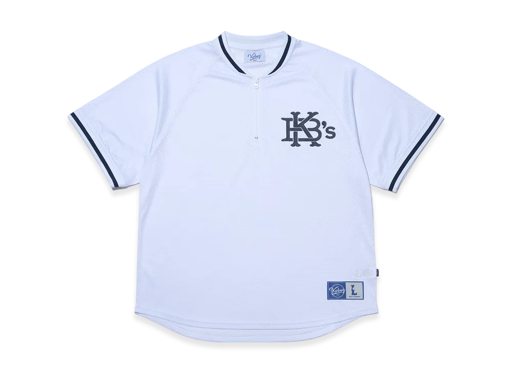 KEBOZ EFG Mesh Baseball Half Zip Jersey "White"