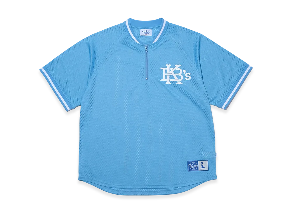 KEBOZ EFG Mesh Baseball Half Zip Jersey "Sky Blue"