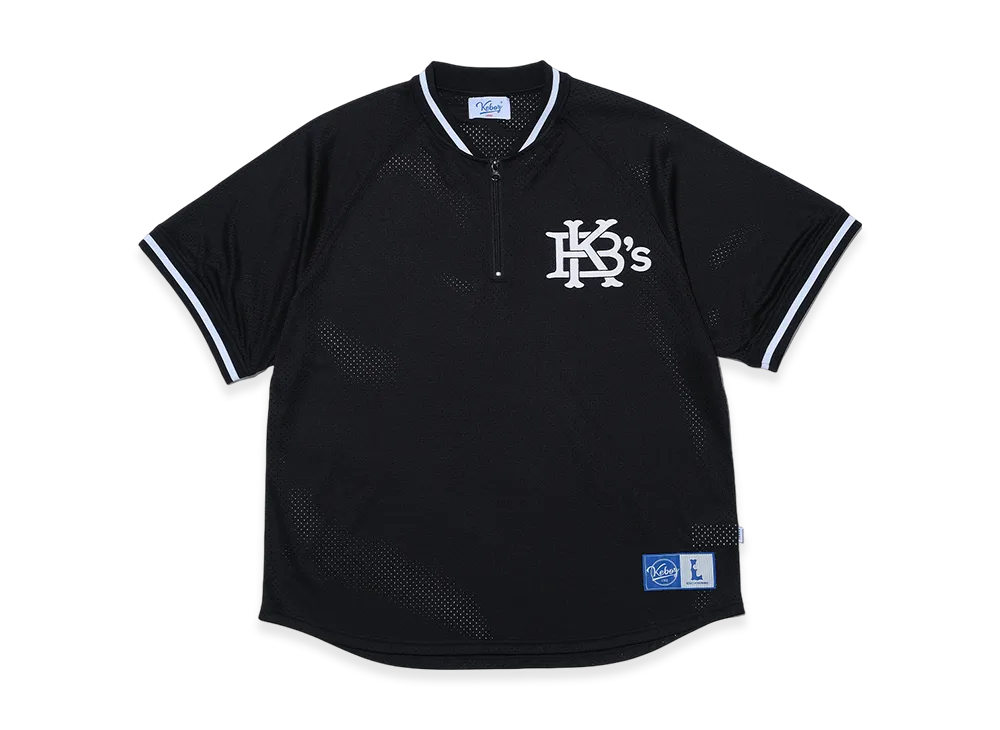 KEBOZ EFG Mesh Baseball Half Zip Jersey "Black"