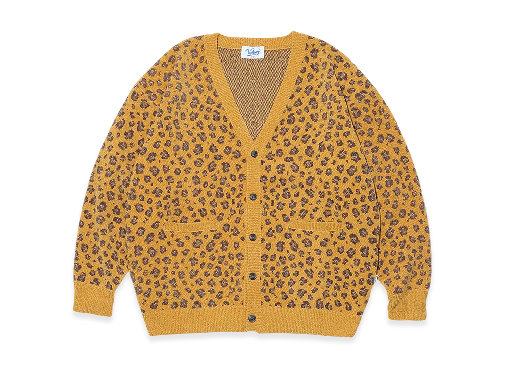 KEBOZ Mole Knit Leopard Cardigan "Yellow"
