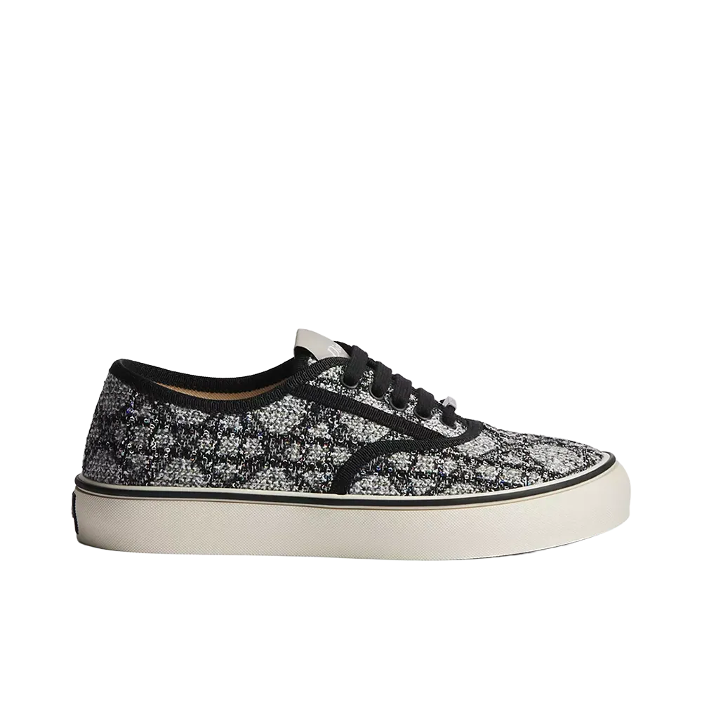 Dior Women's Saltwind Sneaker Cannage Embroidered Tweed "Gray/Black"