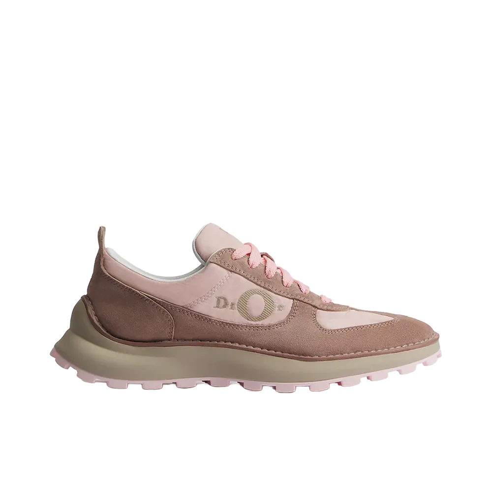 Dior Women's Squash Sneaker Suede Calfskin and Technical Fabric "Rose"