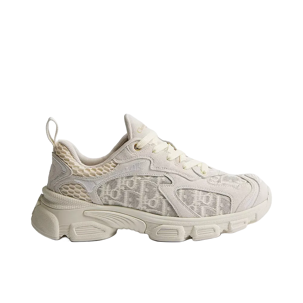 Dior Women's Vibe Sneaker Dior Oblique Embroidered Cotton and Suede Calfskin "Gray"