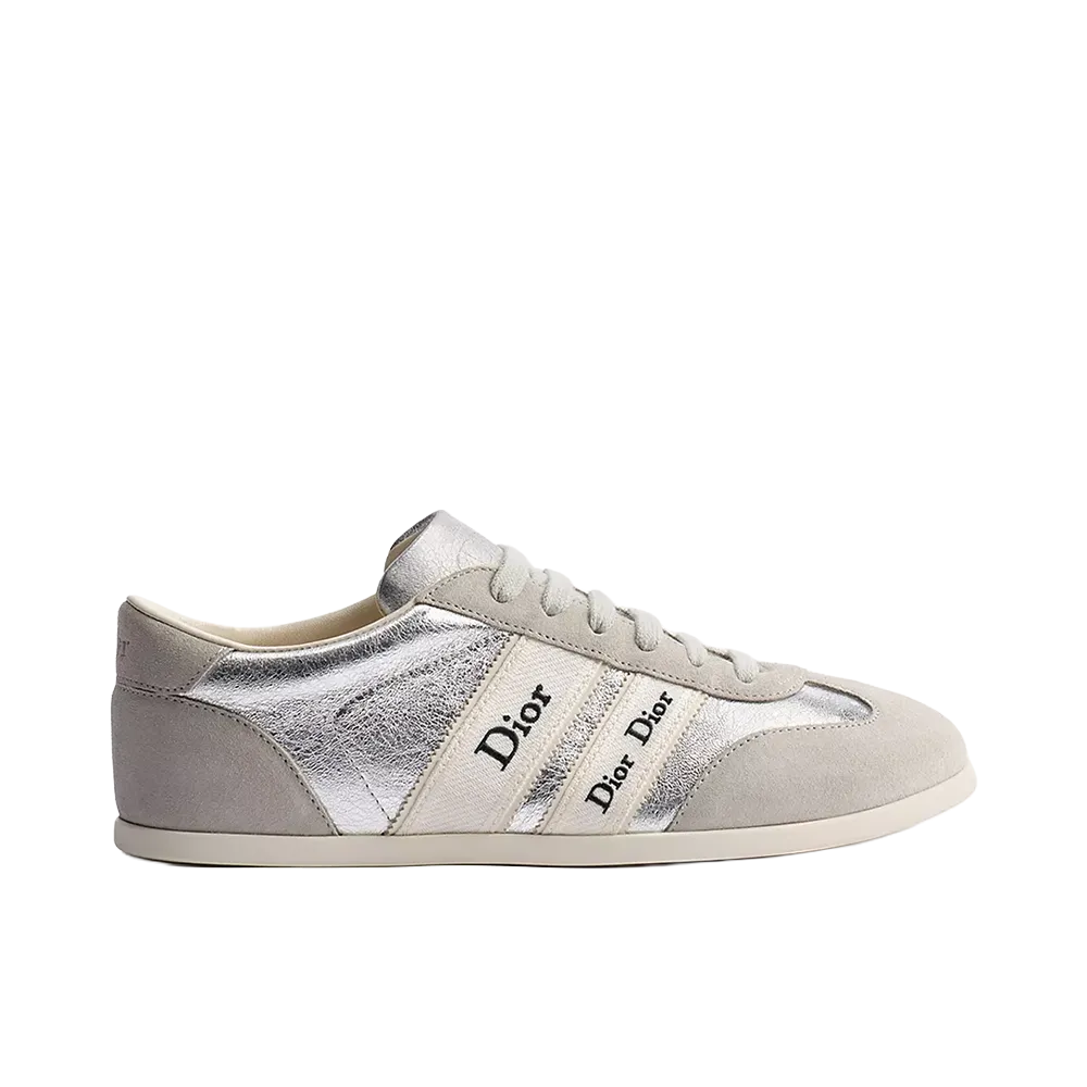 Dior Women's Ribbon Sneaker Suede Calfskin and Crinkled Lambskin "Gray"