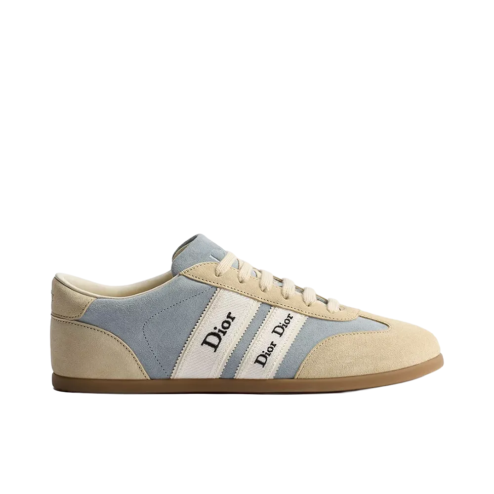 Dior Women's Ribbon Sneaker Suede Calfskin "Sky Blue/Beige"