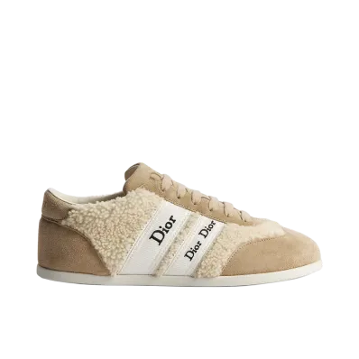 Dior Women's DiorAlps Ribbon Sneaker sheepskin suede calfskin "Beige"