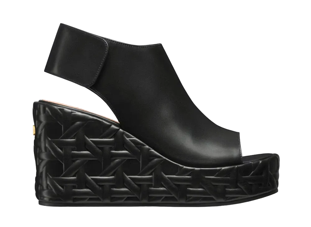 Dior Women's Attitude Dior Wedge Sandal Calfskin "Black"