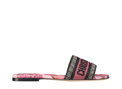 Dior Dway Slide Toile De Jouy Voyage Embroidered Cotton "Indy Pink/Multicolor"