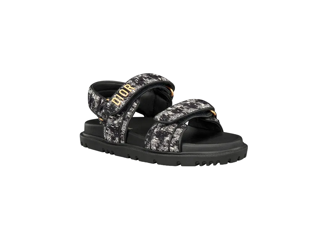 Dior Dioract Sandal Houndstooth Motif Tweed "Black/White"