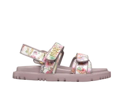 Dior Dioract Sandal Technical Fabric with Dior 4 Saisons Ete Print "White/Multicolor"