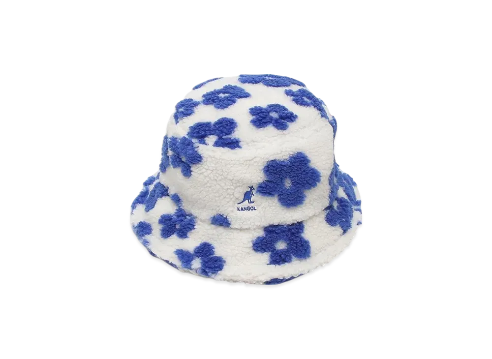 Kangol Floral Fleece Bucket "White Blue"