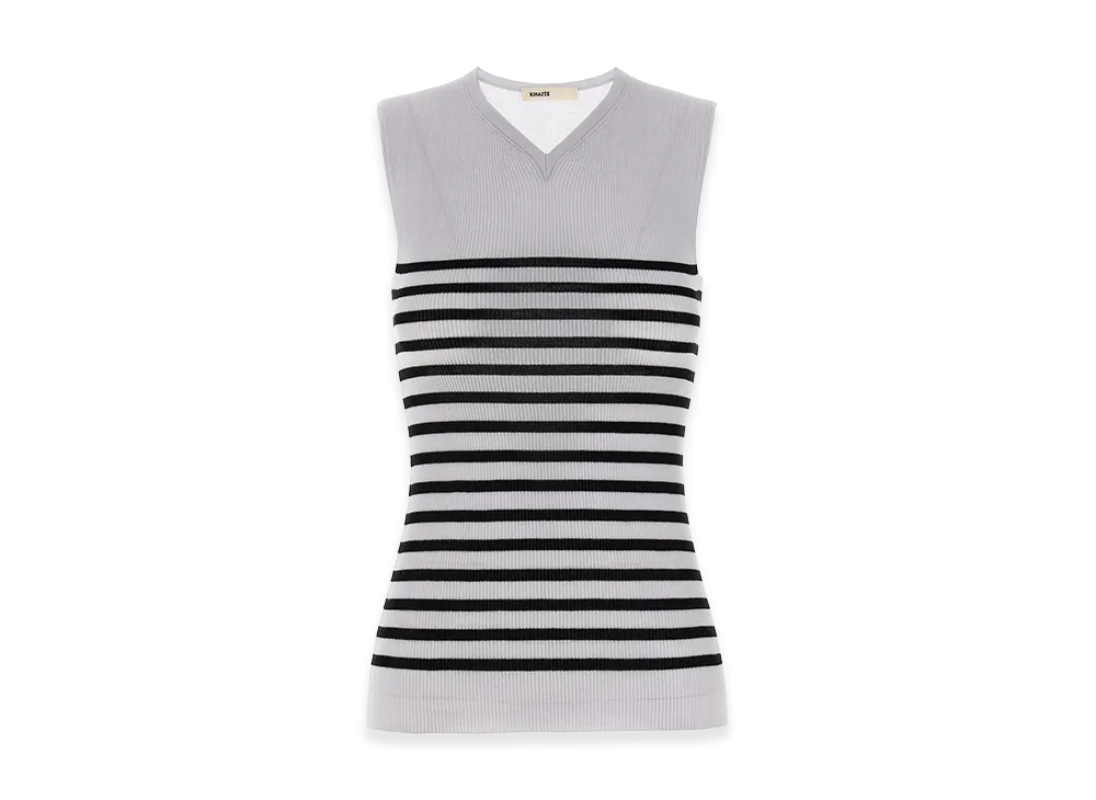 KHAITE Women's 'Renato' Top "Black/White"