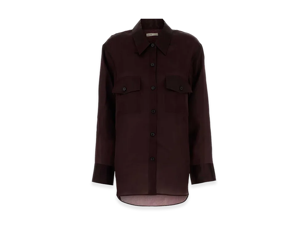 KHAITE Women's Silk Matteo Shirt "Aubergine/Purple"