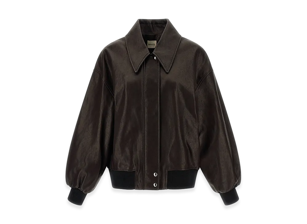 KHAITE Women's Shelman Leather Jacket "Brown"