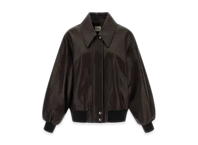 KHAITE Women's Shelman Leather Jacket "Brown"