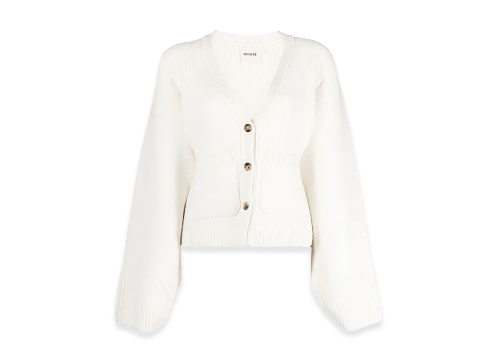 KHAITE Women's Scarlet Cashmere Cardigan "White"