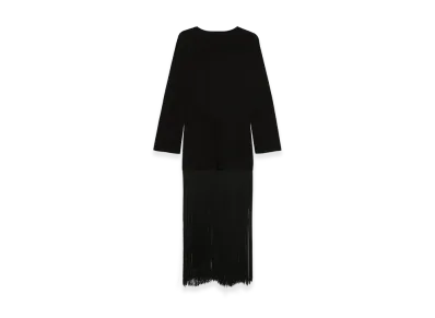 KHAITE Women's Paley Fringed Dress "Black"