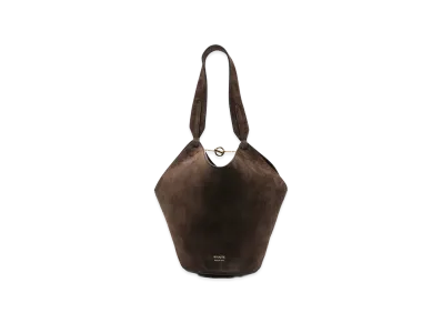 KHAITE Women's Lotus Mini Leather Bucket Bag "Dark Brown"
