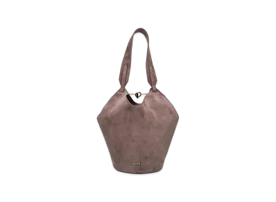 KHAITE Women's Suede Mini Lotus Shoulder Bag "Brown/Mud"