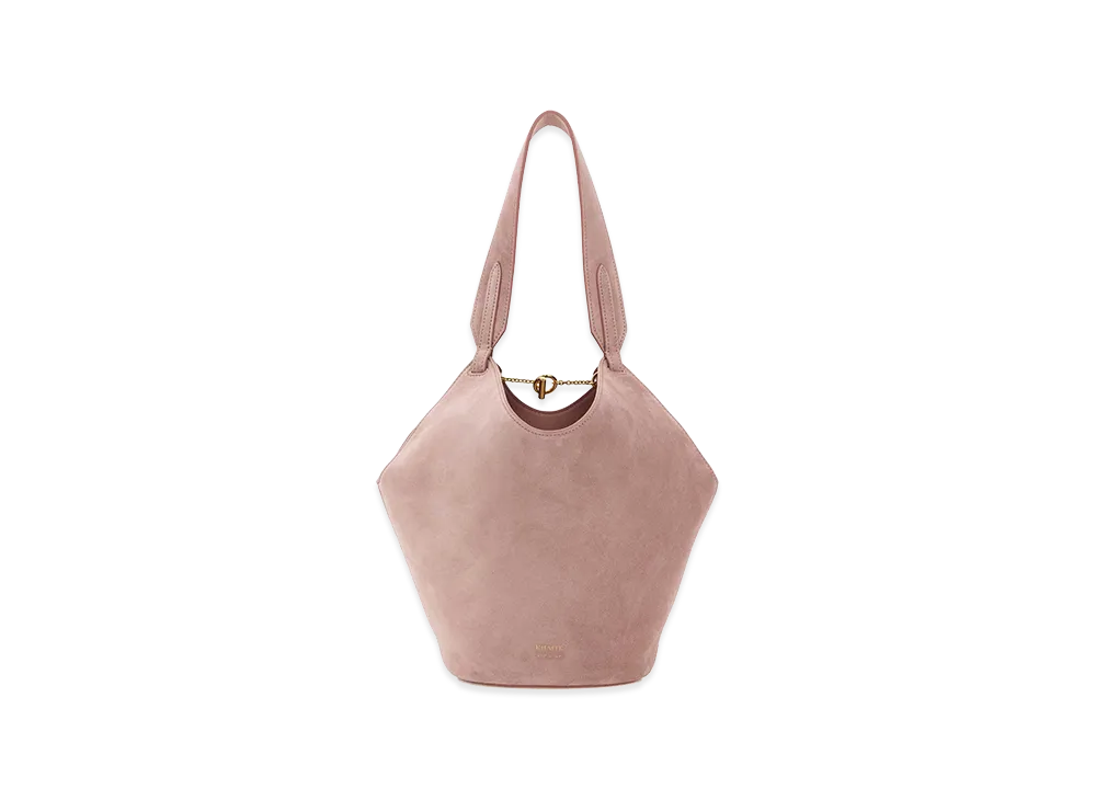 KHAITE Women's Suede Mini Lotus Shoulder Bag "Pink"