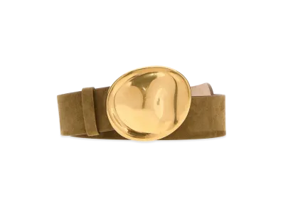 KHAITE Women's Suede Keefe Belt "Beige"