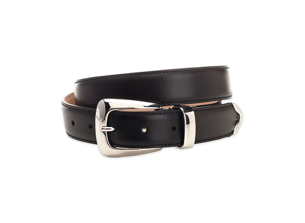 KHAITE Women's Benny Smooth Leather Belt "Black"