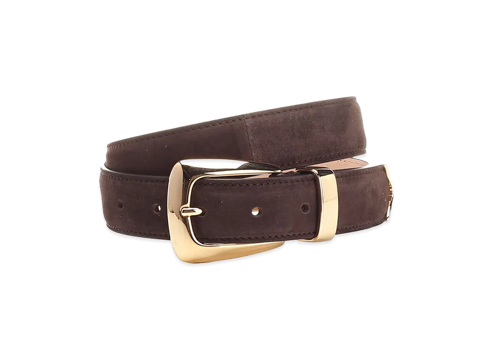 KHAITE Women's Benny Suede Belt "Coffee"
