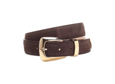 KHAITE Women's Benny Suede Belt "Coffee"