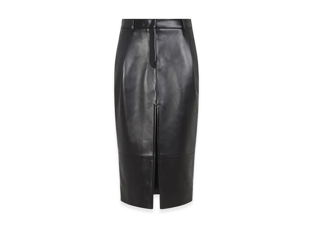 KHAITE Women's Leather Anden Skirt "Black"