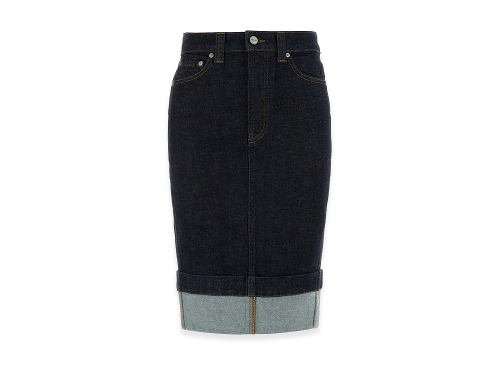 KHAITE Women's Denim Kendra Skirt "Blue"