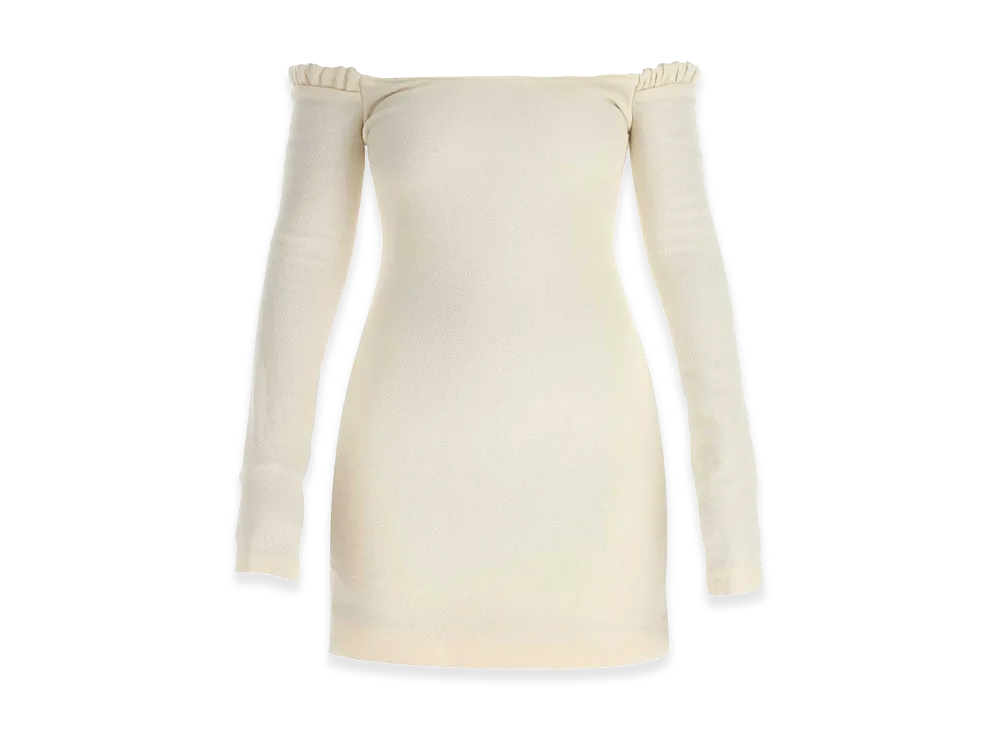 KHAITE Women's Wool Octavia Mini Dress "Ivory/White"