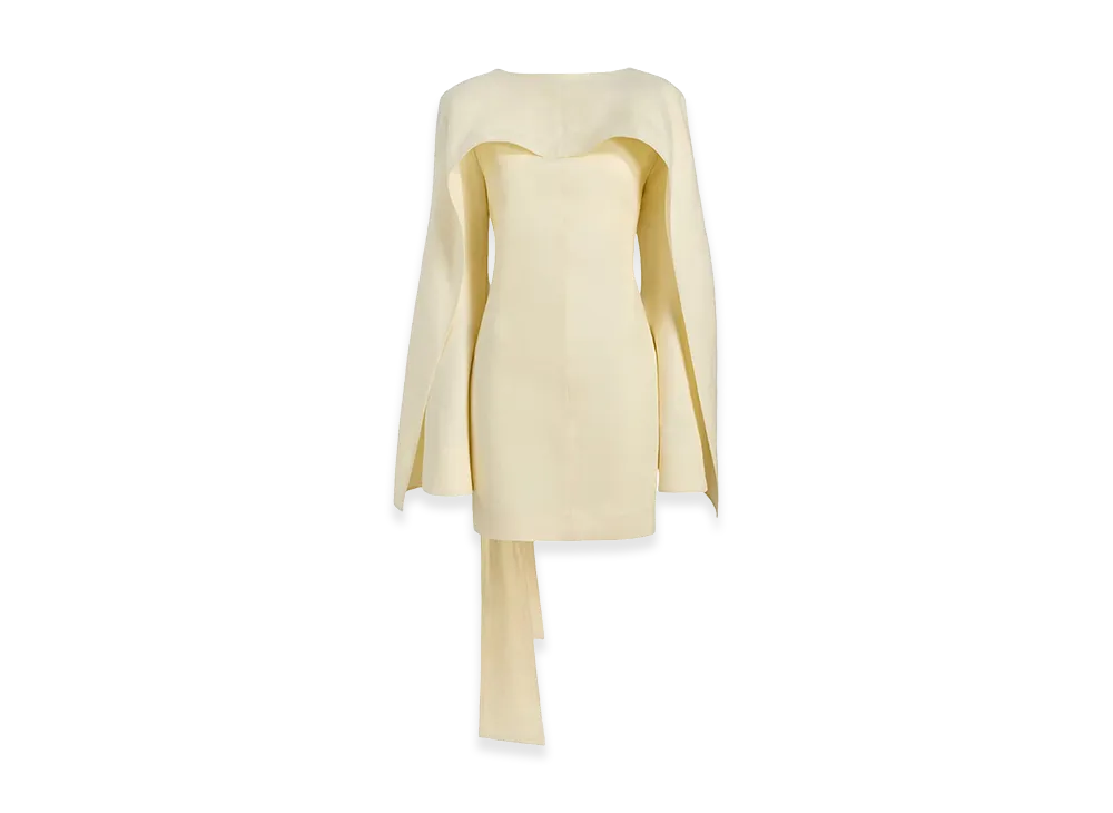 KHAITE Women's Onis Short Linen Dress With Ruffles "Ivory"